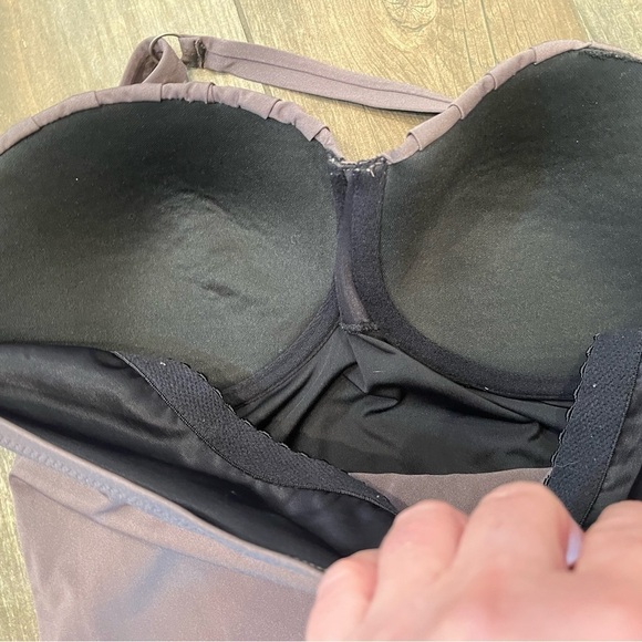 Lands' End Tankini Set - Wired Braided Top Sz 8 & Bottom Size 12 Mauve/Wine - Picture 7 of 10